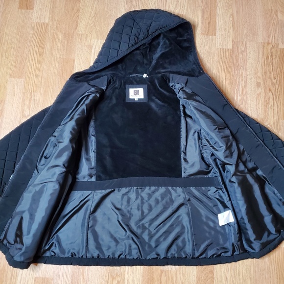 Laundry by Design Black Hooded Quilted Jacket Size OX - Picture 3 of 10